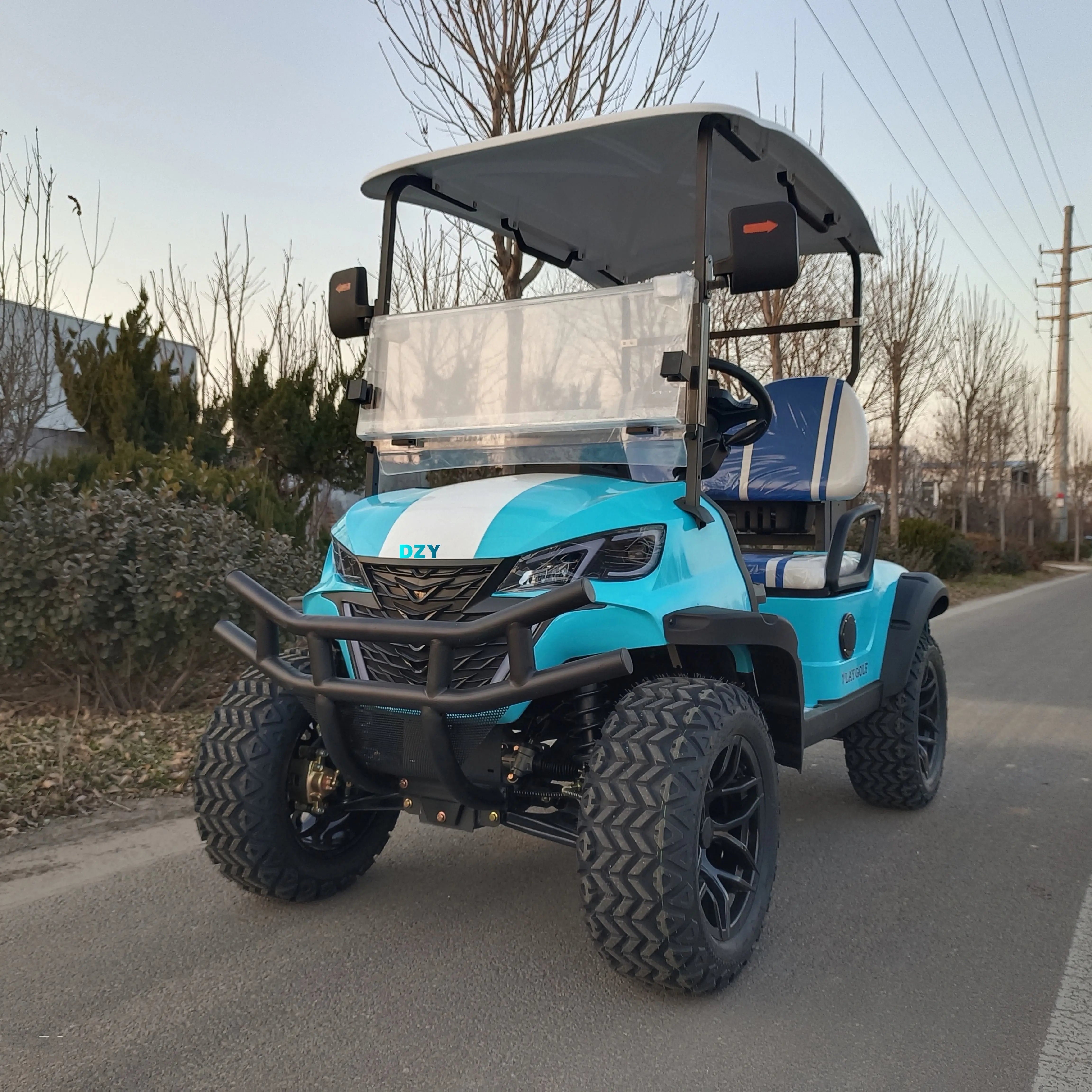 Customized Electric Golf Cart 2+2 4-Seater Lithium Battery Practical Golf Off-Road Vehicle Electric Golf Cart