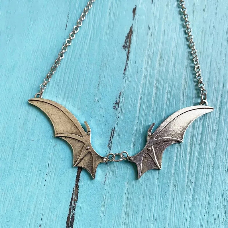 Vampire Vintage Wings Pendant Choker Necklace Christmas Witchy Gift for Women Fashion