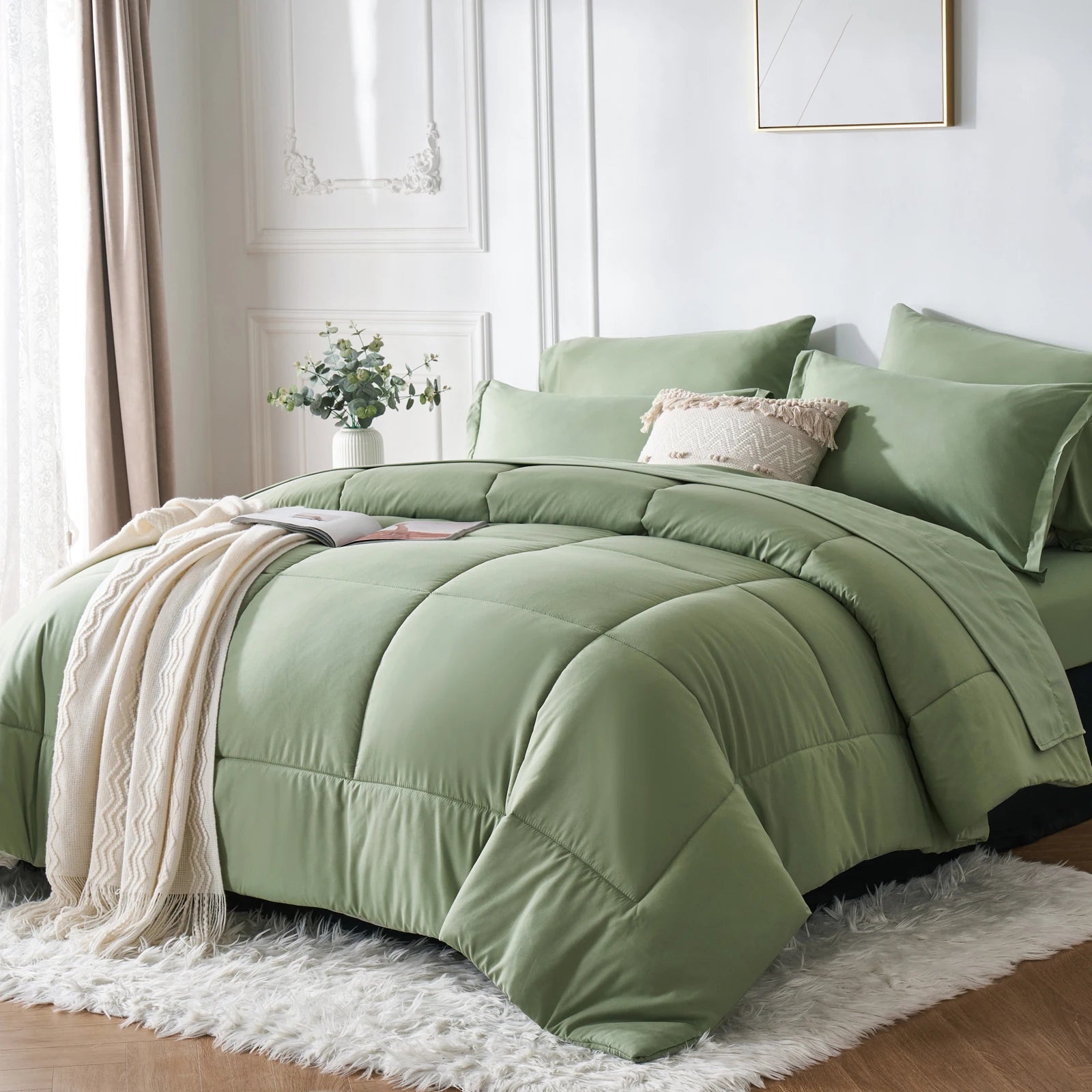 New 7-Piece Luxury Bed Comforter Blanket Set 