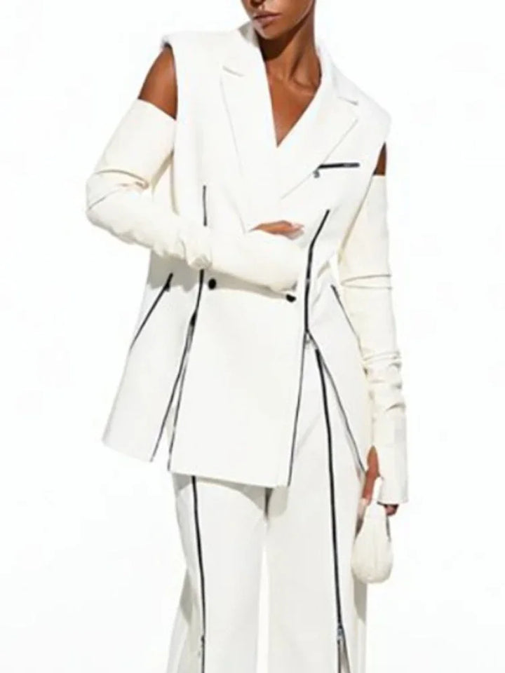 New Women WhiteVest Top Sleeveless Casual Blazer