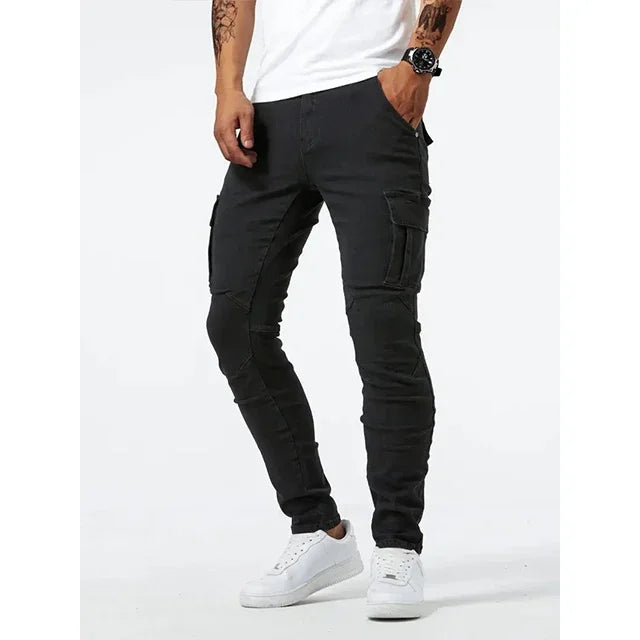 New Men Denim Pants Solid Daily Wear Joggers