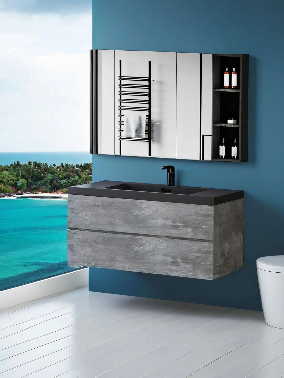 Modern Lux 48" Floating Bathroom Vanity with Sink