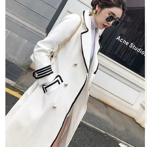 New Arrived Woolen Coat Women Mid-Length Autumn/Winter Double-Breasted Coat Trench Coat