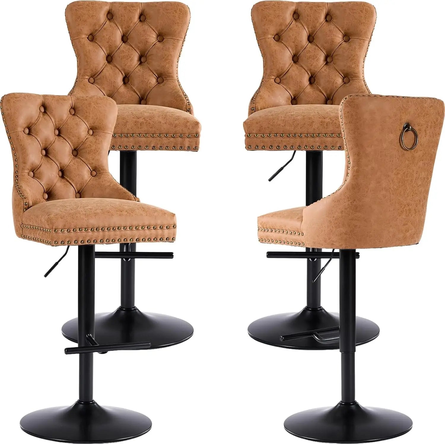Modern Swivel Bar Stools Adjustable Bar Chairs Set of 4