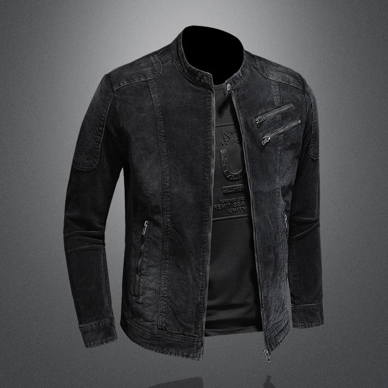  New Fusion Explosive Top Coat Spring and Autumn New Men'S Trend with Popular Corduroy Handsome Denim Jacket