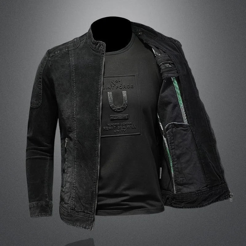 New Mens Denim Versity Jacket Stylish Wear