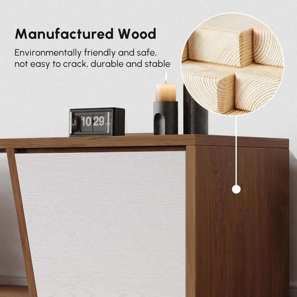 New Walnut Extendable TV Stand with 3 Drawers 