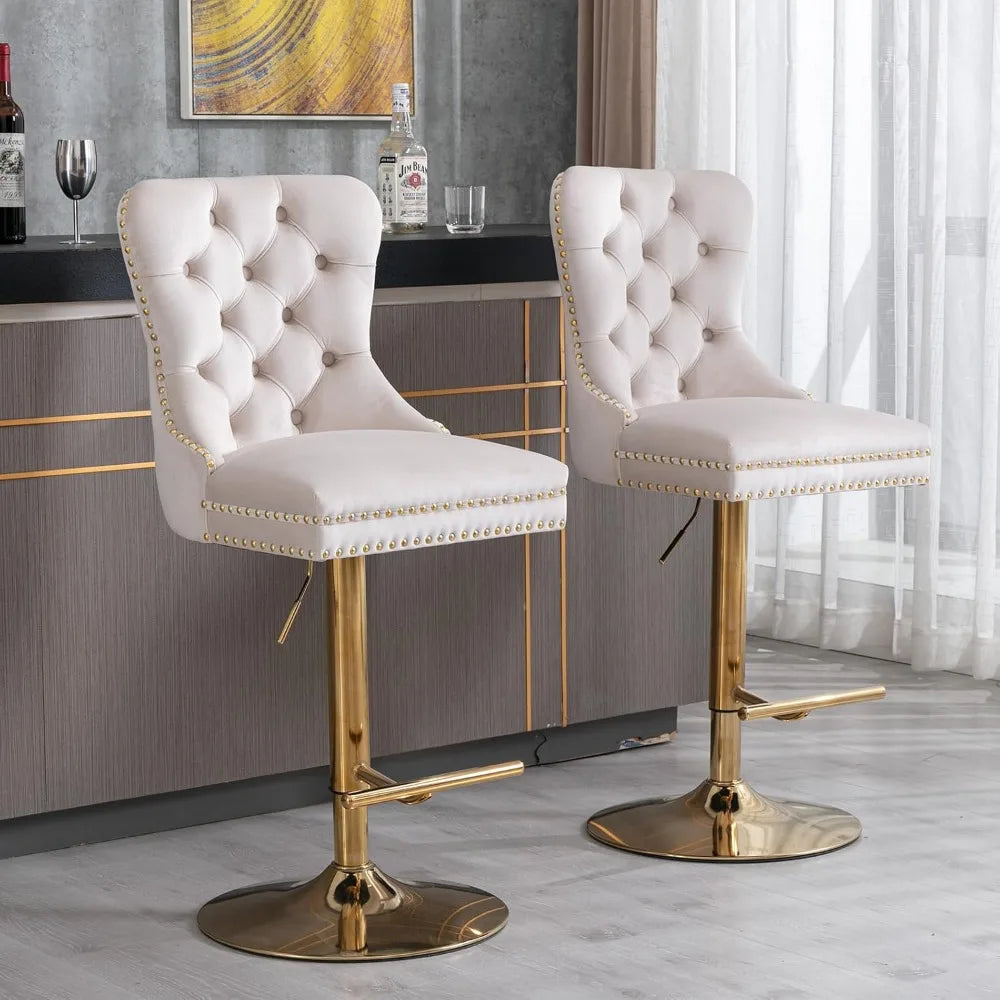 Modern Swivel Bar Stools Adjustable Bar Chairs Set of 4