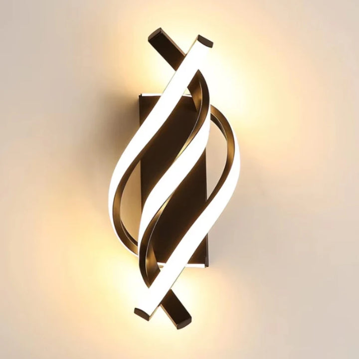 Curved Spiral Design LED Wall Lamp Bedroom Bedside Home Decor Light