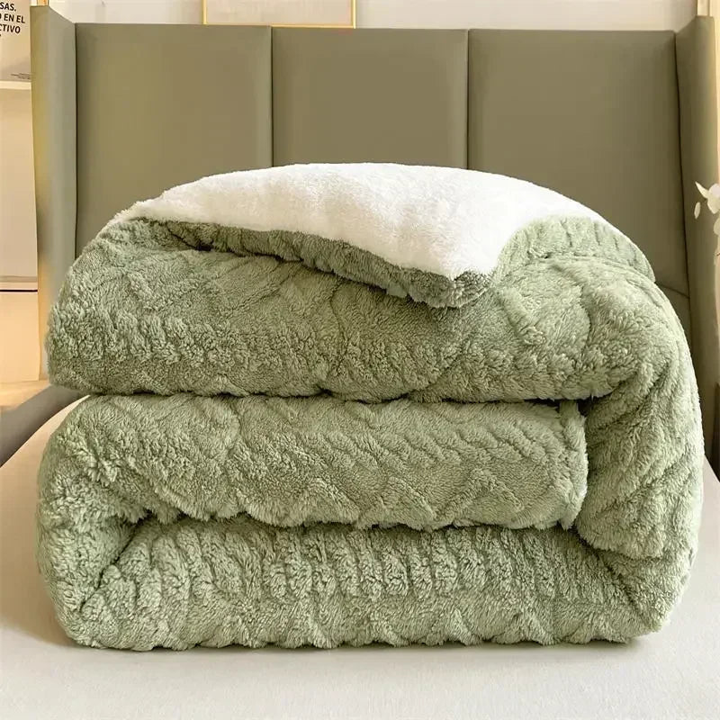 New Norway Style Super Thick Winter Warm Blanket for Bed Artificial Lamb Cashmere Weighted Blankets