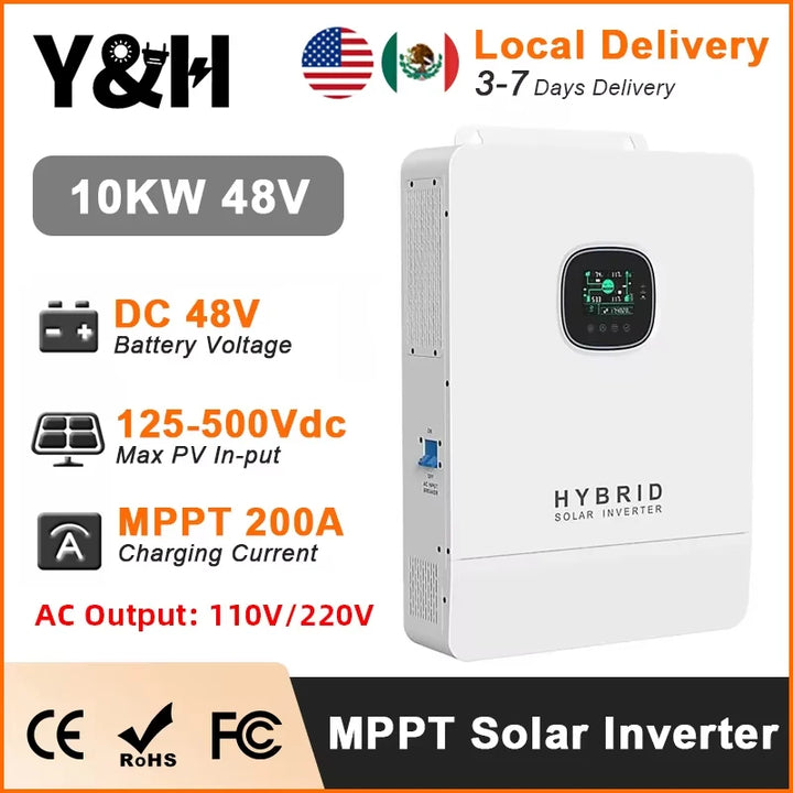 New 10KW Hybrid Solar Inverter 200A Solar Charger Enabled