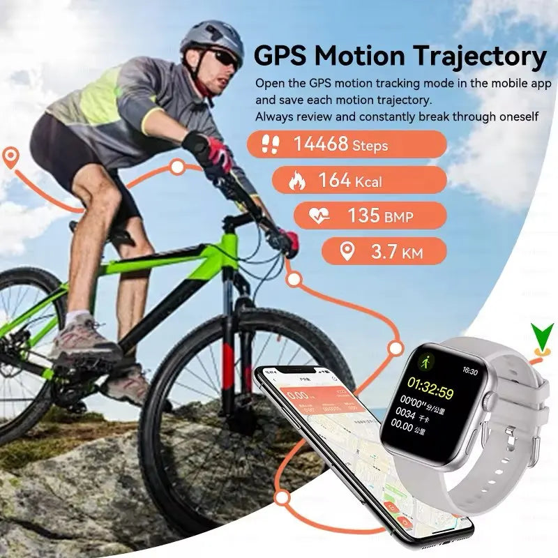 New Mens Smart GPS Watch BT Call Sports Watch