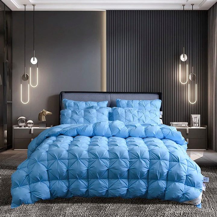 White Goose Down Winter Duvet – Thick 3D Bread Pinch-Pleat Comforter