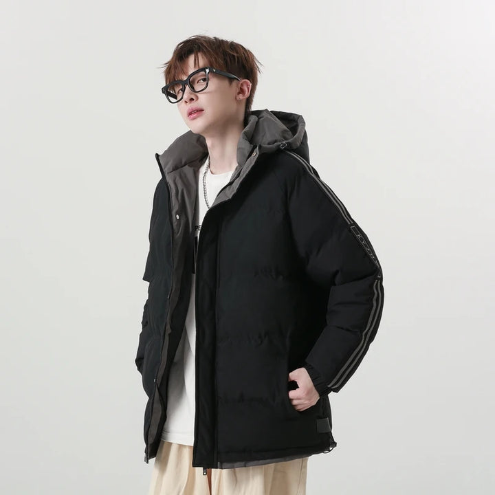 New Arrived Winter Mens Jacket Fashion Loose and Versatile Thick Warm Bread Clothing with Hoodie