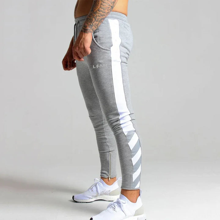 New Fashion Men'S Slim-Fit Pants for Autumn and Winter Casual Sports Running Training Skinny Pants with Letter Side Zippers