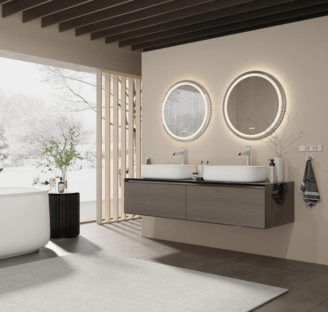 Smart Touch LED round Wall Mounted Vanity Mirror with Demister