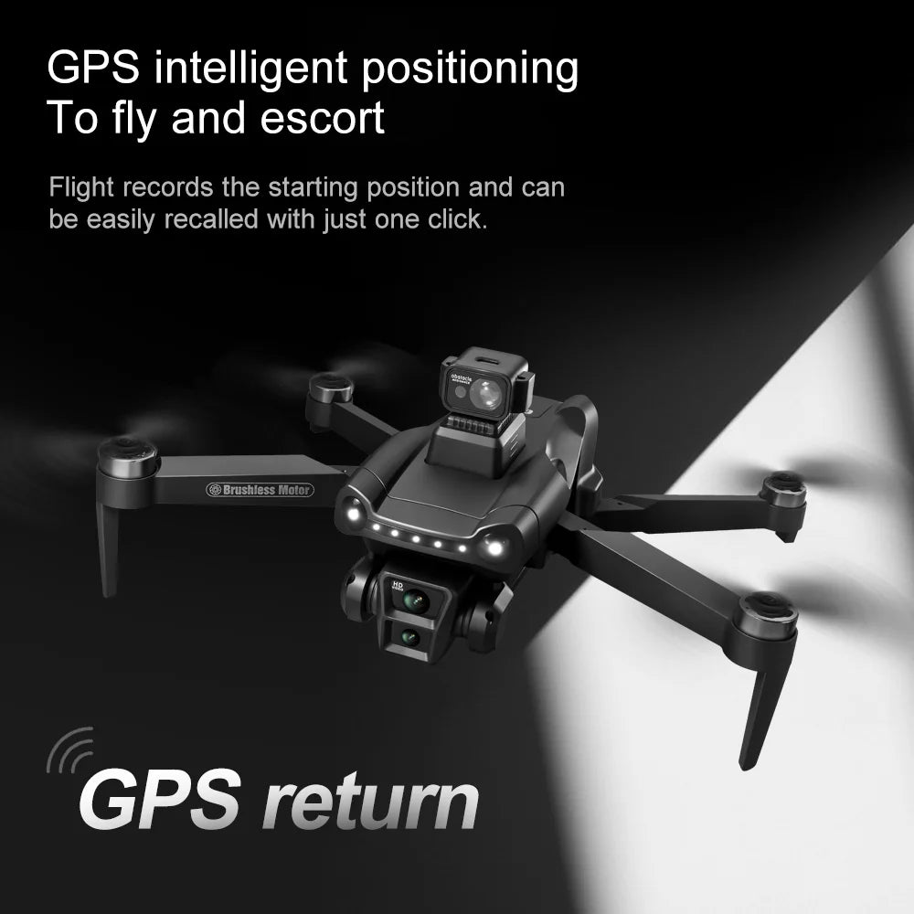 V198MAX GPS Drone 8K Professional Camera Aerial FPV Brush Laser Obstacle with Large Screen Remote Control Folding Dron