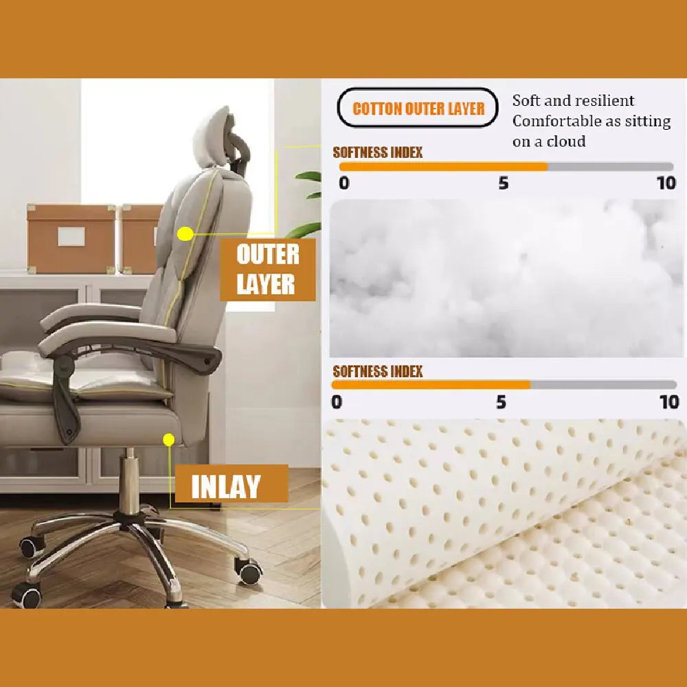 Executive Leather Office Home Chair with Foot Rest