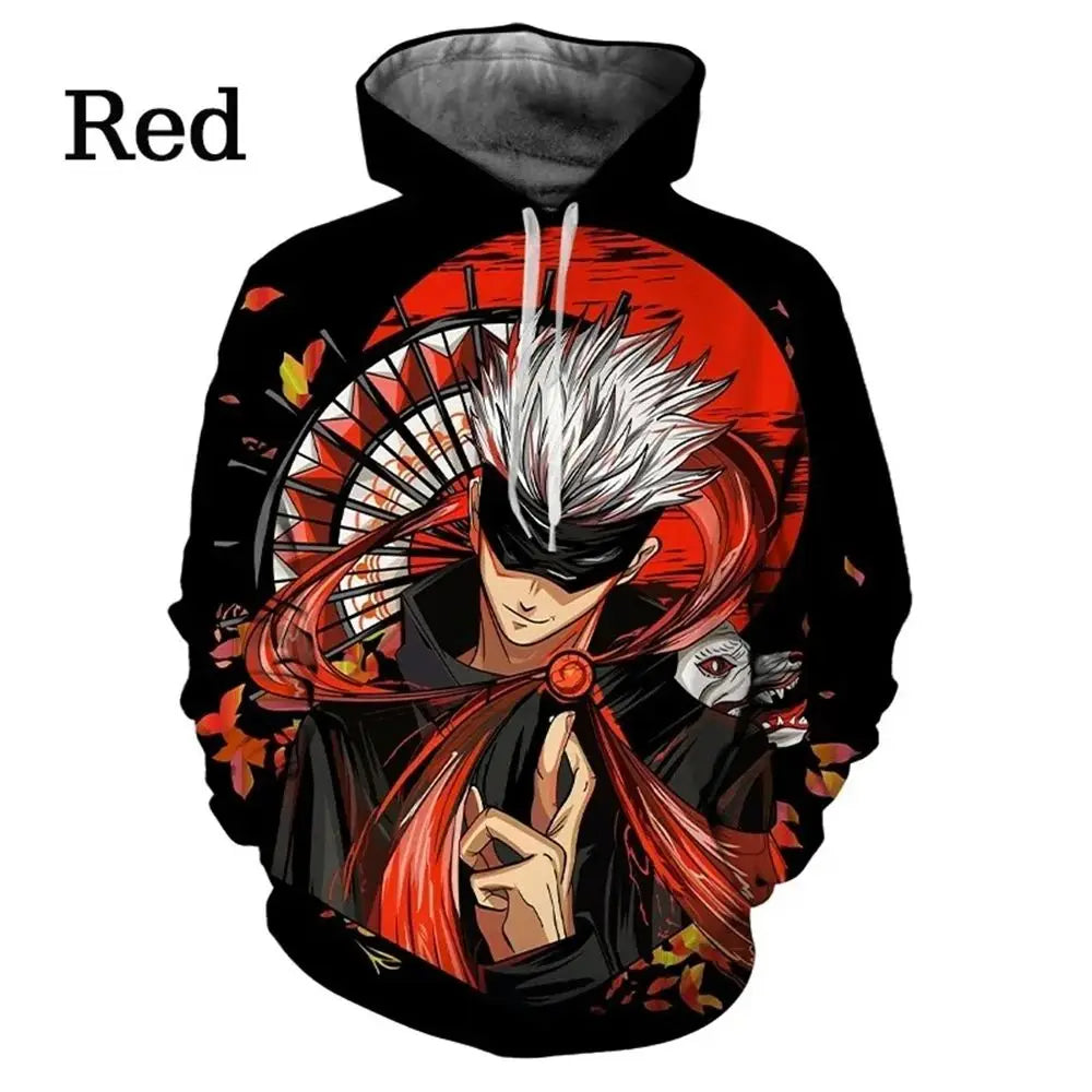 New Mens Fashion Hoodie Anime Manga Jujutsu Kaisen Pattern Sweatshirt 3D Print 