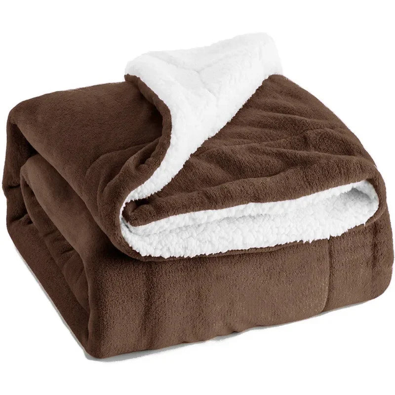 New Arrived Lux Wool Throw Blanket Keep Warm Winter Bed Blankets Double Sided Queen Duvet Fashion