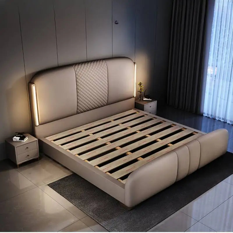 New Modern Style Bed Frame Nightstands Queen Size 