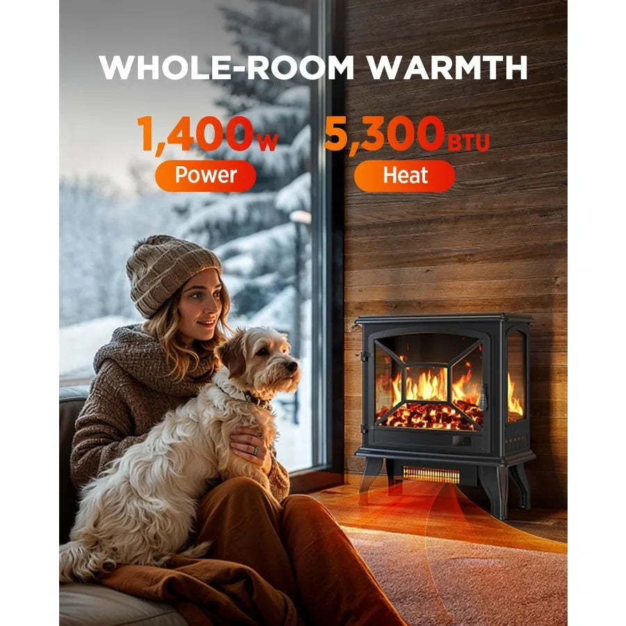 Modern Remote Control Electric Fireplace Heater for Living Room 