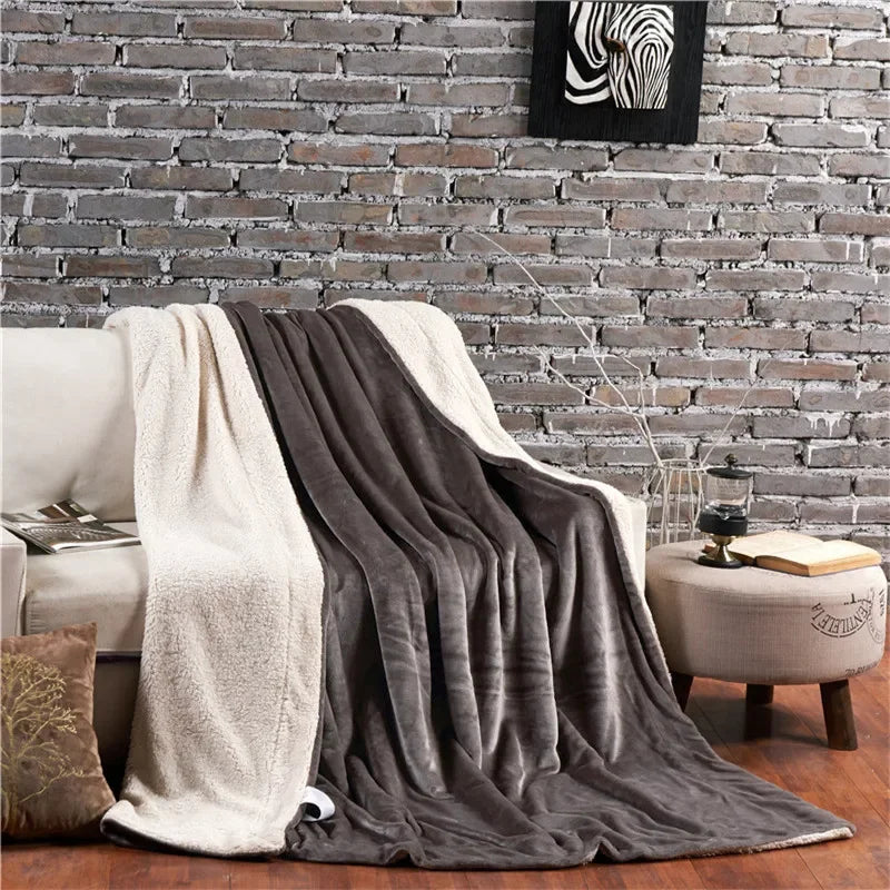 New Arrived Lux Wool Throw Blanket Keep Warm Winter Bed Blankets Double Sided Queen Duvet Fashion