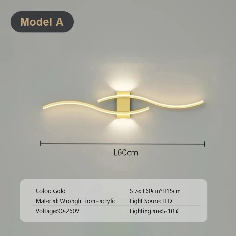 Modern Minimalist LED Wall Light Black White Interior Decoration Lamps Wall Lamp Living Room up down Light Indoor for Bed Room