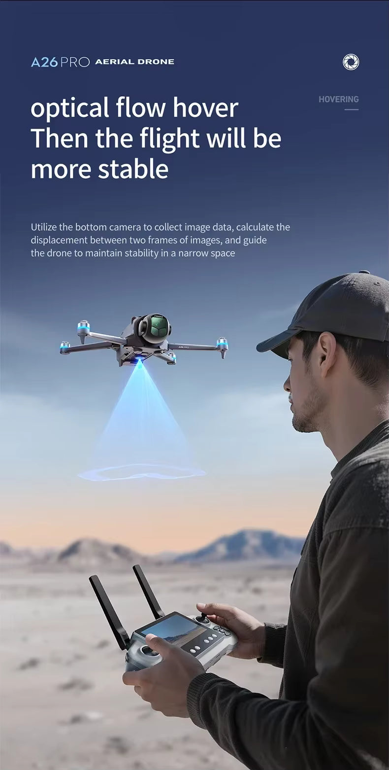 Modern A26 Pro Drone 8K Triple Camera Foldable RC Quadcopter Professional Aerial Drone