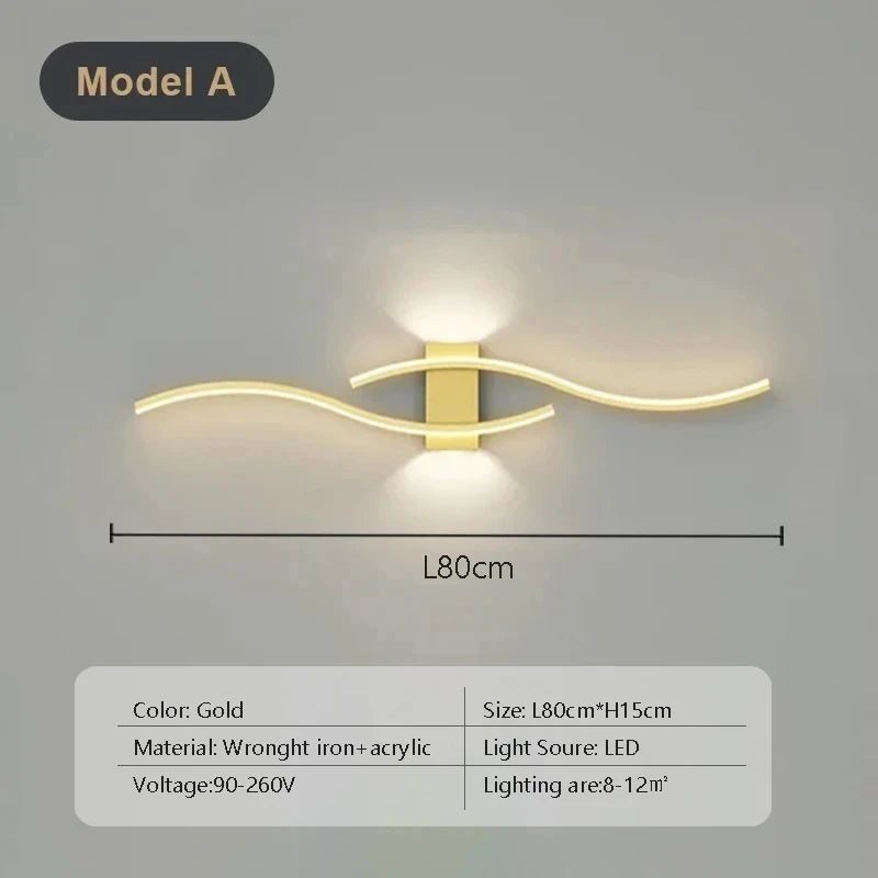 Modern Minimalist LED Wall Light Black White Interior Decoration Lamps Wall Lamp Living Room up down Light Indoor for Bed Room