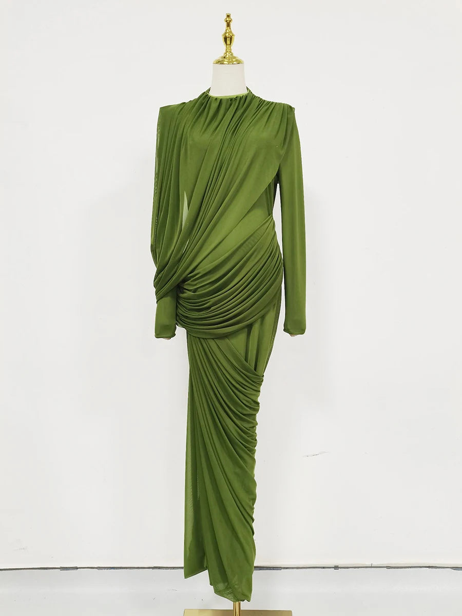 New Women Vintage Spliced Ribbon Luxurious Dress