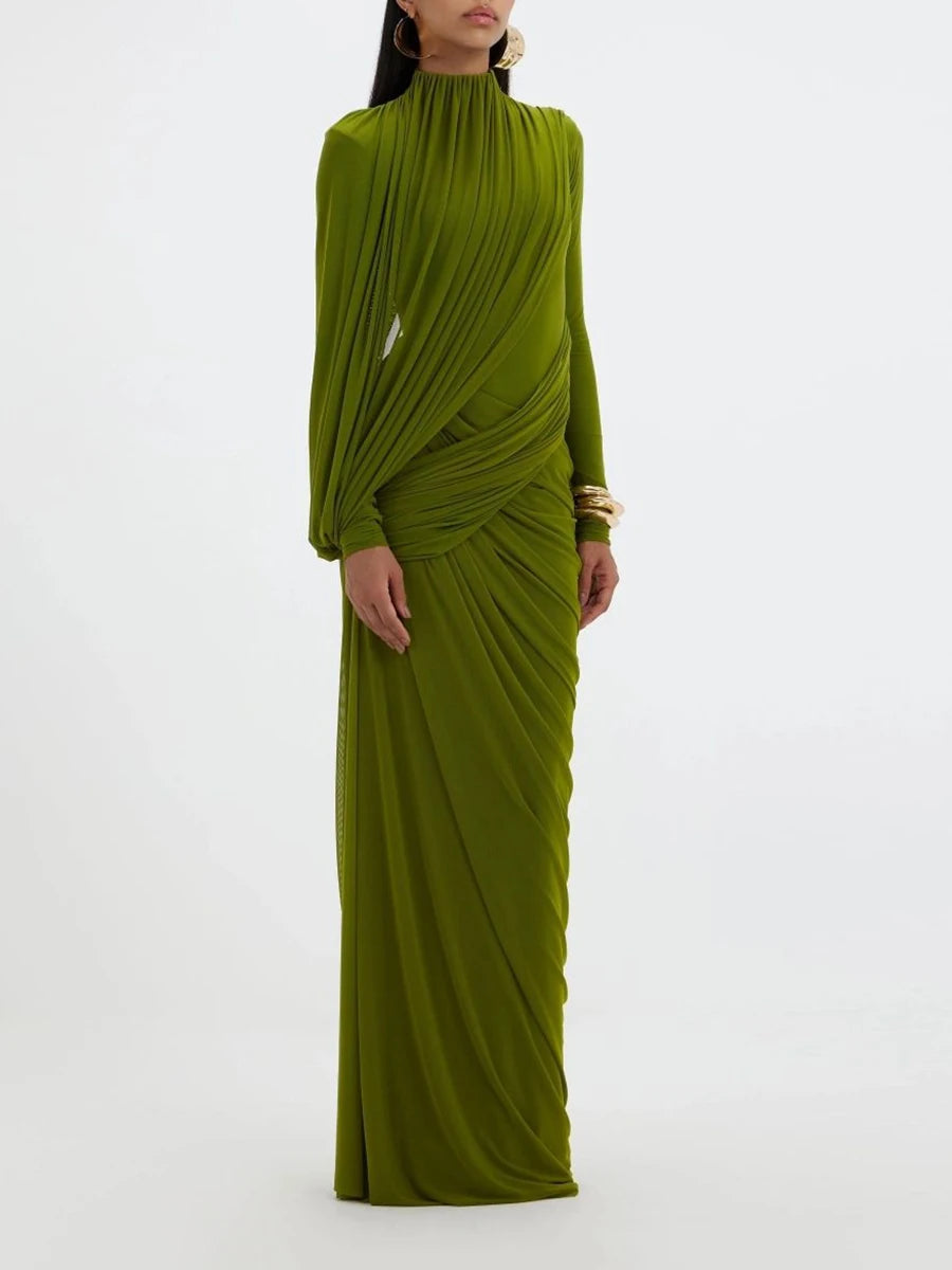New Women Vintage Spliced Ribbon Luxurious Dress