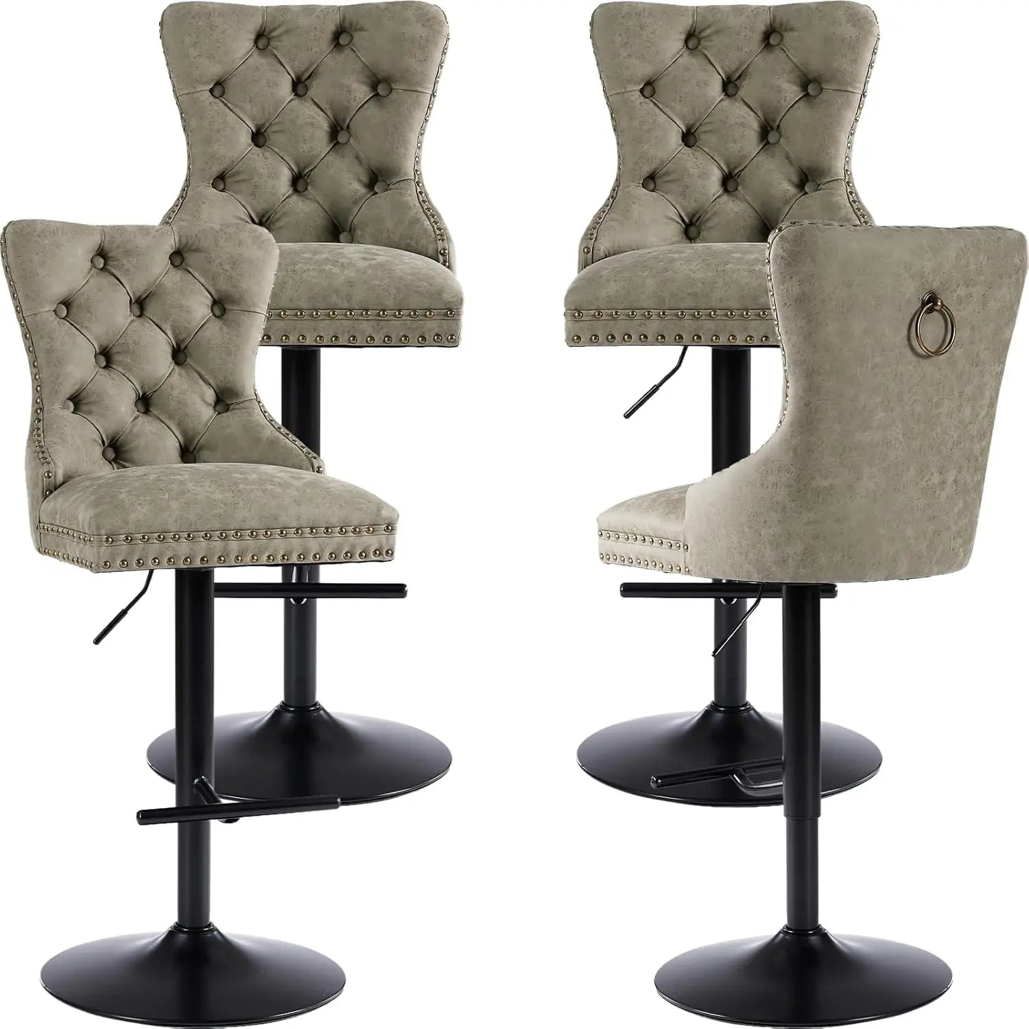 Modern Swivel Bar Stools Adjustable Bar Chairs Set of 4