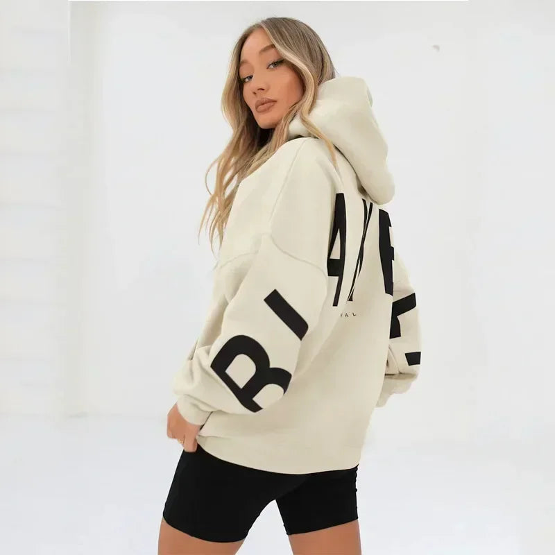 New Sweatshirt Printed Letter Pullover Oversized Hoodie
