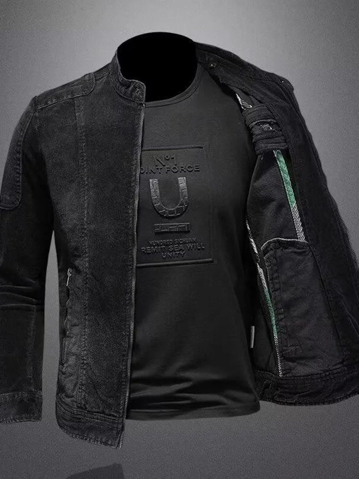 New Mens Denim Versity Jacket Stylish Wear