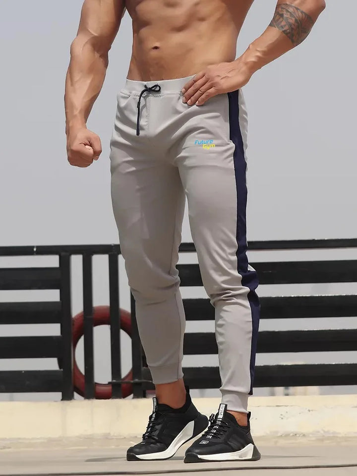 New Cross Border Quality Mens Color Matching Sports Pants Running Fitness Leisure Slim Foot Jogging Pants 