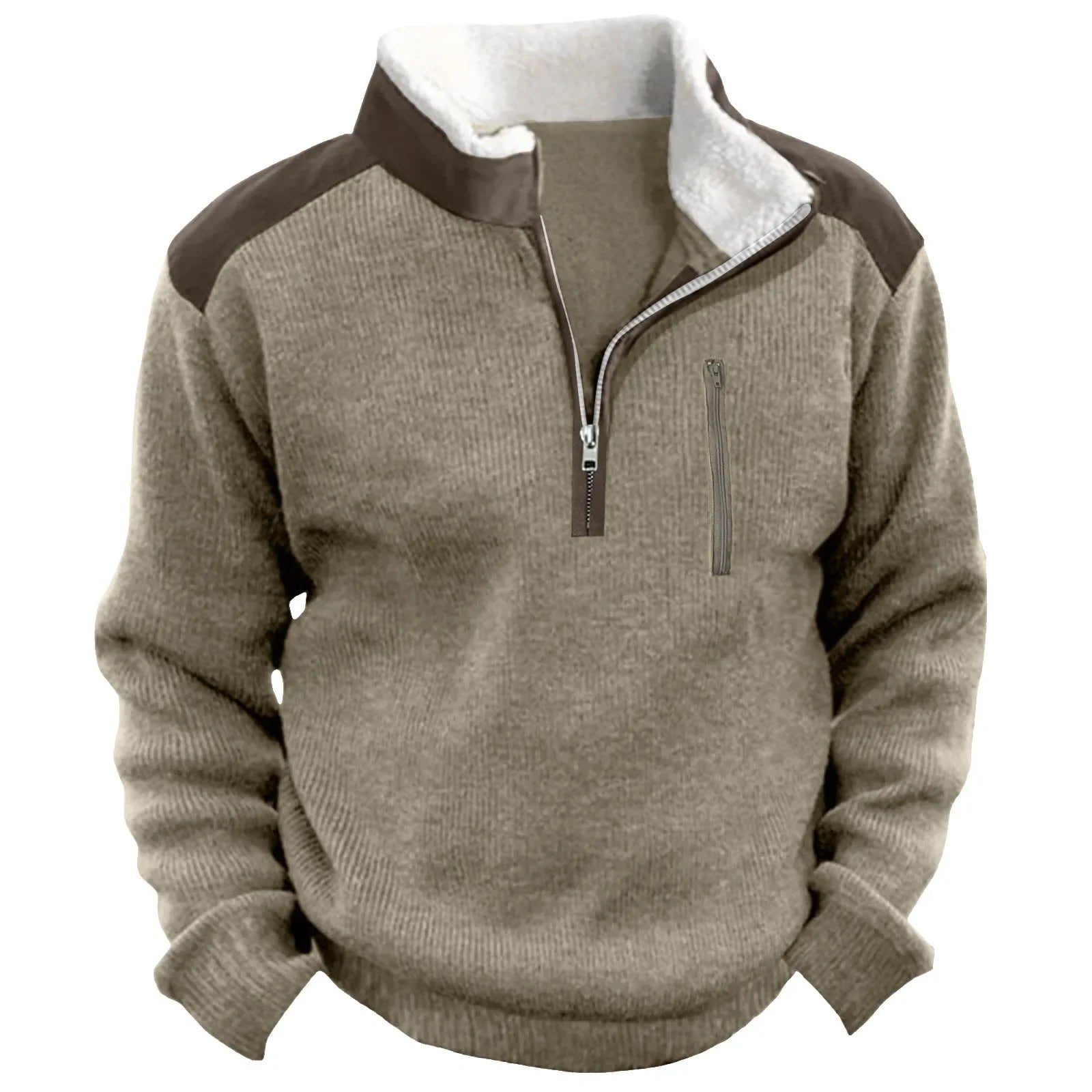 Mens Solid Color Crewneck Hoodie Sweater