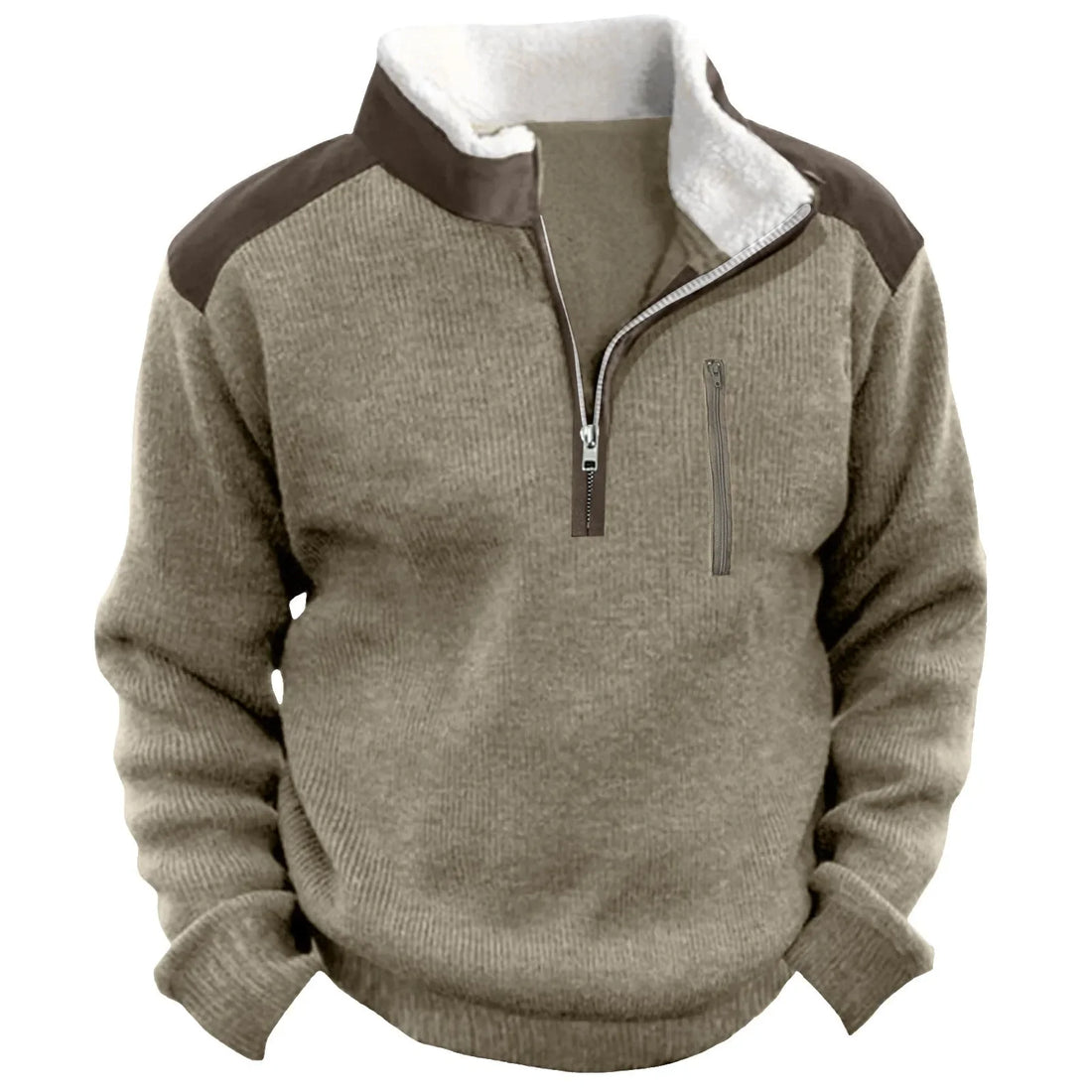 Mens Solid Color Crewneck Hoodie Sweater