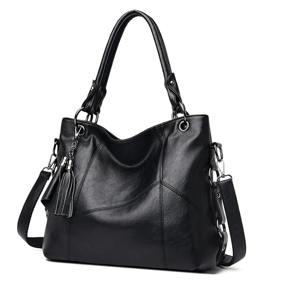 Italian Style Women Casual Tote Bag Luxury Handbag Ladies Genuine Leather Tassels Crossbody Bags