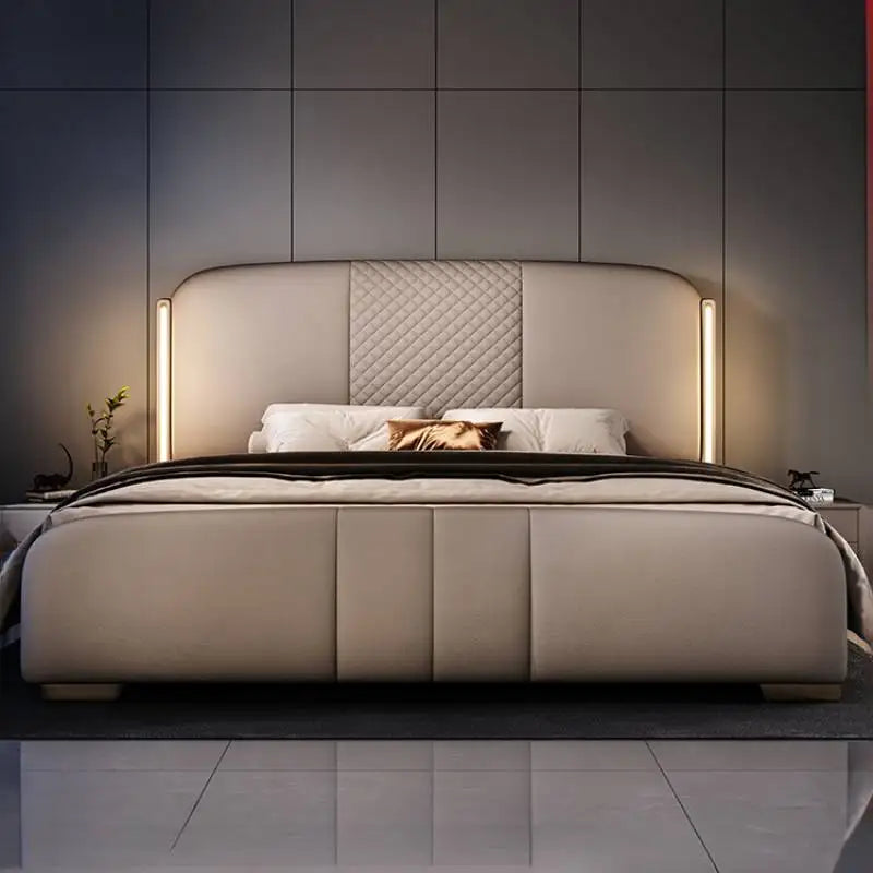 New Modern Style Bed Frame Nightstands Queen Size 