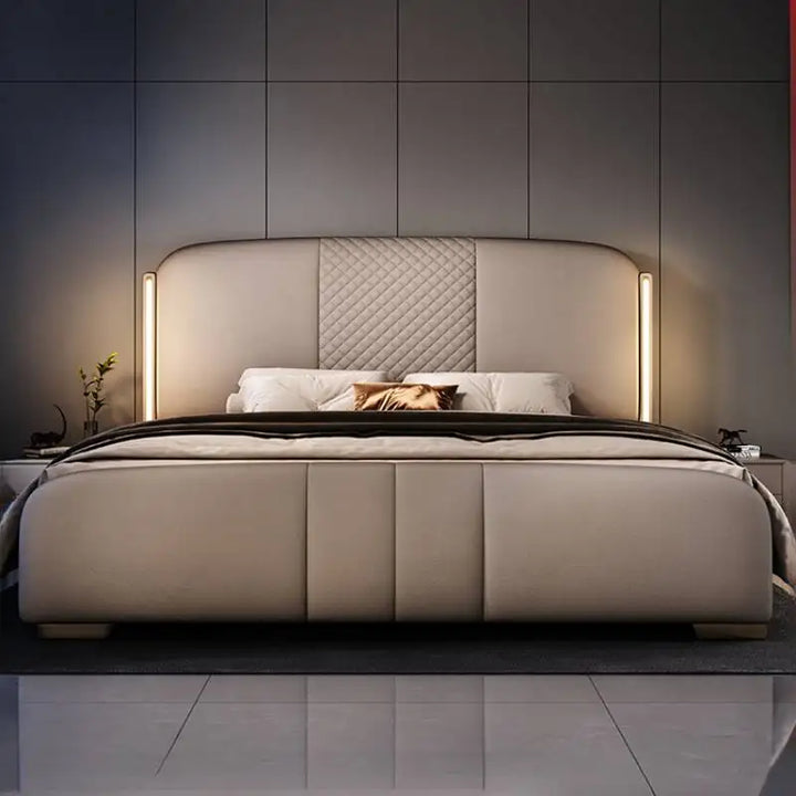 New Modern Style Bed Frame Nightstands Queen Size 