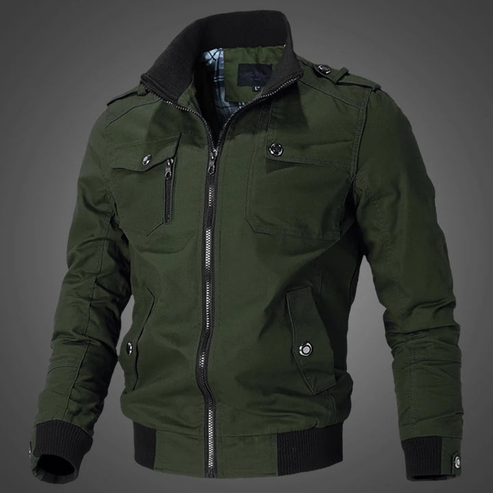 New Winter Spring and Autumn New Workwear Flight Jacket Men'S Thin Casual Top Coat Air Force Standing Collar Coat