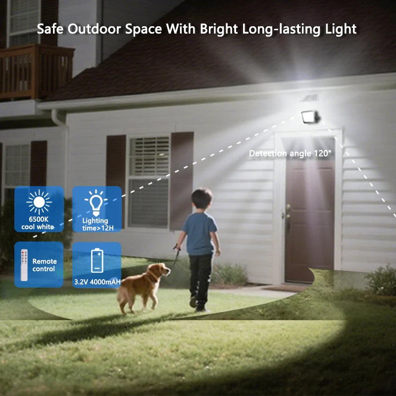 Premium Remote Control Solar Lights Outdoor Waterproof Home Security  