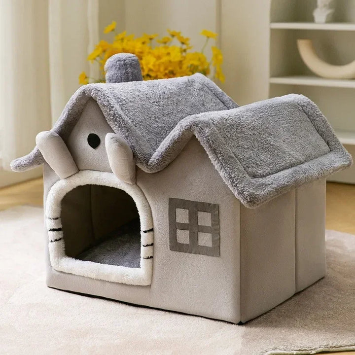 New Stylish Foldable Dog House Kennel Bed Mat for Small Medium Dogs Cats Winter Warm Cat Bed Nest Pet Products Basket Pets Puppy Cave Sofa