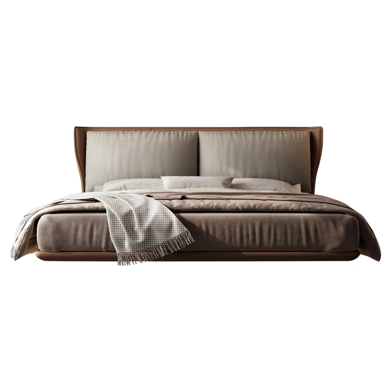 Modern Genuine Leather Bed Wedding Home Furniture