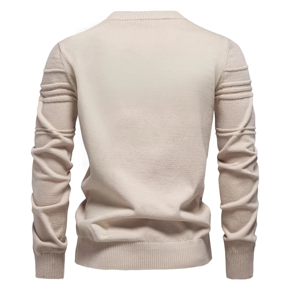 Stylish Mens Crewneck Pullover Sweater Knitted Cotton Stripped Quality Autumn Winter Warm Sweaters for Men