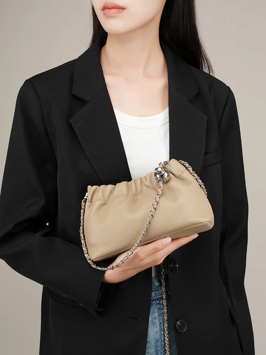 New Genuine Leather Women Shoulder Bags Luxury Brand Small Chain Flap Bags for Ladies Handbag 