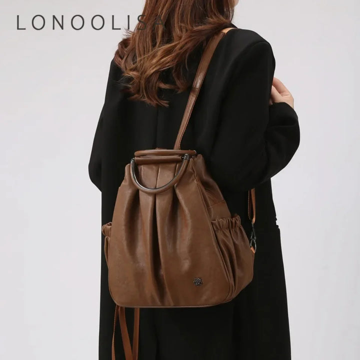 Fashion Backpack for Women Luxury Designer Rucksack Retro Style  Multi-Functional Travel Bag