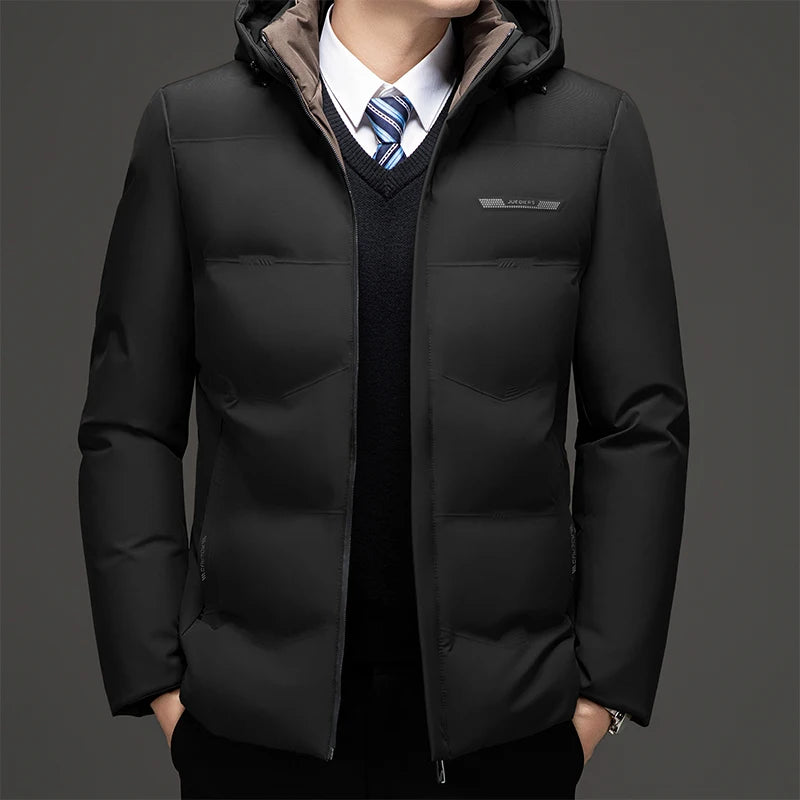 New Men's High Quality Hooded Thick Warm Waterproof Parkas Coat Male Hooded Loose Casual Winter Coats