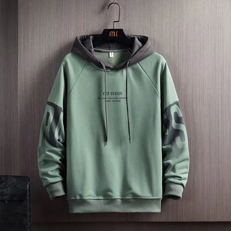 Male Clothes Hooded Green Loose Sweatshirt for Men Hoodies Fleeced Pastel Color Designer Sweat Shirt High Quality Streetwear S